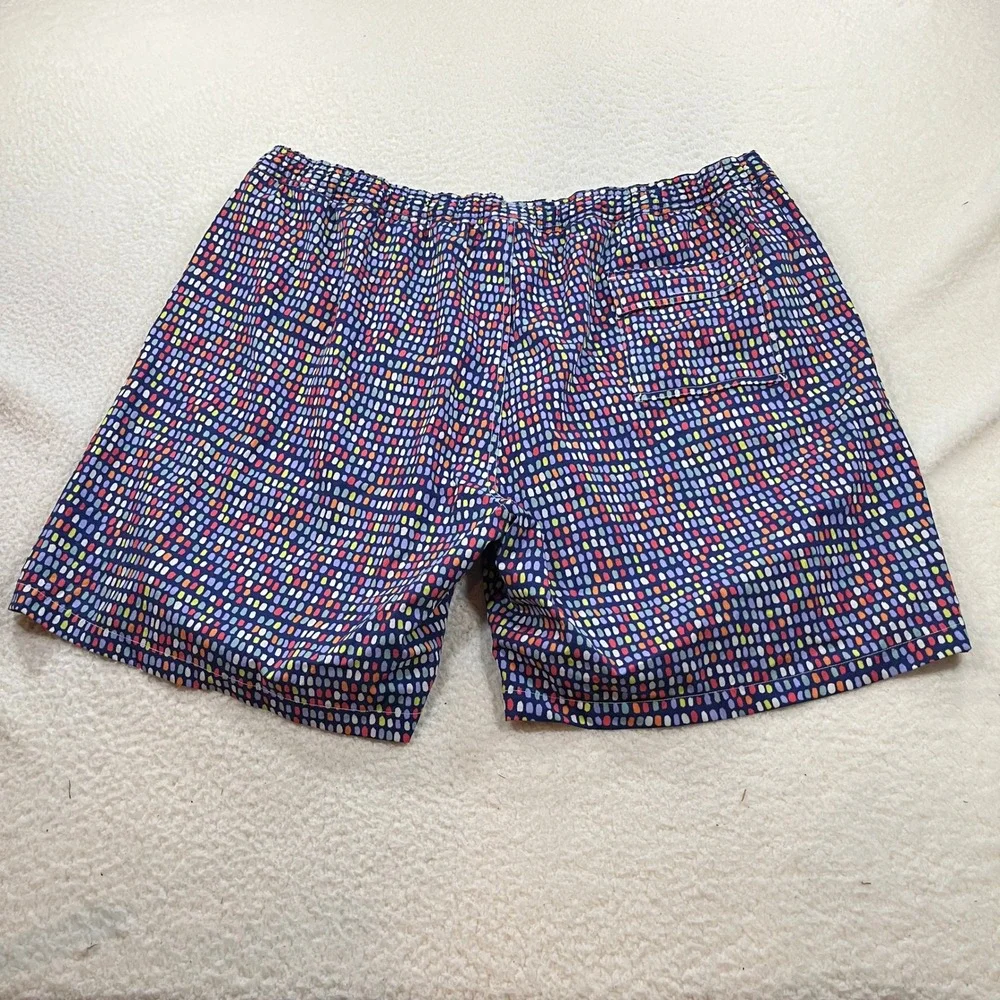 Psycho Bunny Swim Trunks Mens 3XL Blue Multi Dot B9W180D1NS Board Shorts Logo